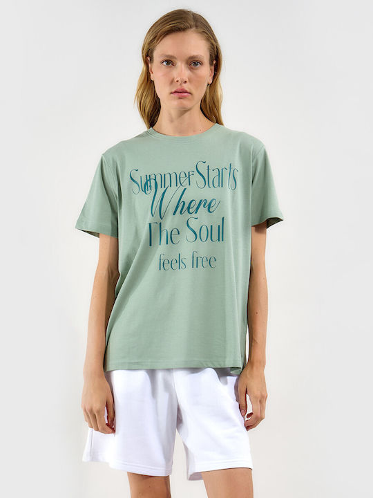 Admiral Γυναικείο T-shirt Πρασινο