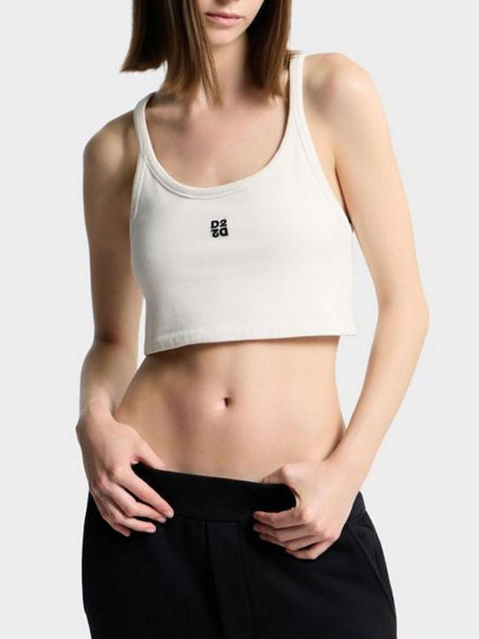 Damen Bluse Ärmellos Weiß