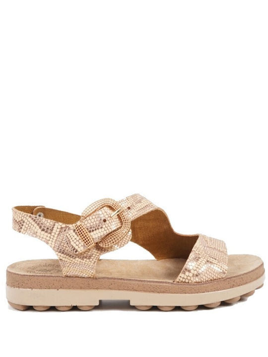 Fantasy Sandals Δερμάτινα Γυναικεία Σανδάλια Ροζ