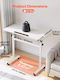 Wooden Desk White with Metal Legs & Adjustable Height 81x41x111.5cm