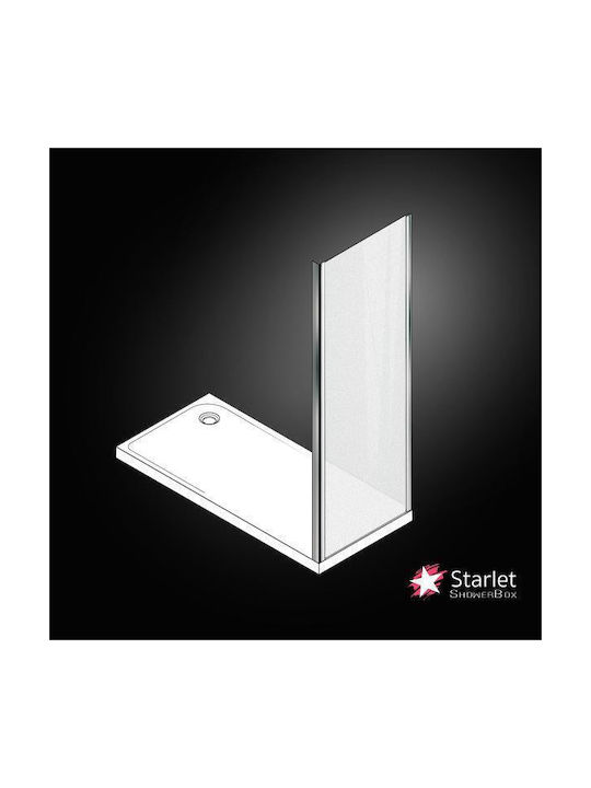 Starlet Feste Seite für Dusche 89x180cm Stoff Chrom