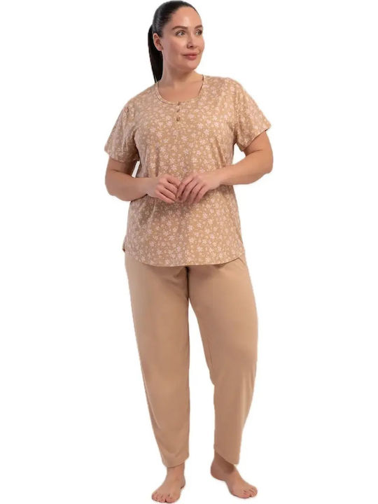 Kezokino Summer Women's Beige Pyjama Set