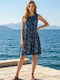 Sommer Midi Damenkleid Blau