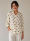 Langärmeliges Damenhemden Panna/Moro Polka Dot