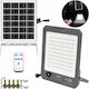 Aerbes Waterproof Solar LED Flood Light 1000W Cold White 6500K with Motion Sensor Photocell and Remote Control IP66