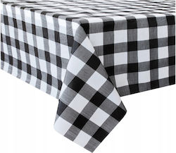 Black Checkered Foil Tablecloth 137x274cm