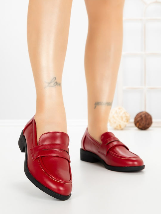 Mocasini Dama În Culoare Burgundă