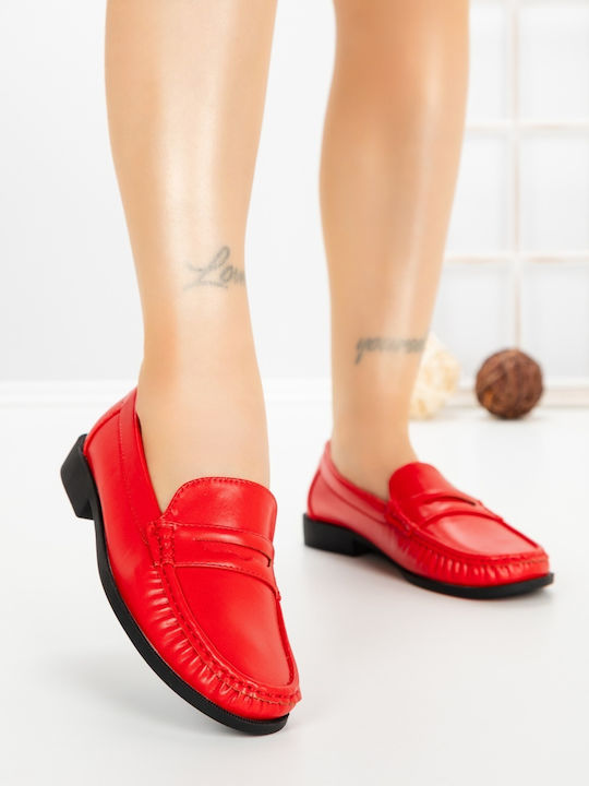 Damen Mokassins in Rote Farbe