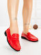 Damen Mokassins in Rote Farbe