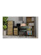 Büroaufbewahrungsschrank aus Holz Anthrazit 48,5x40x119,5cm