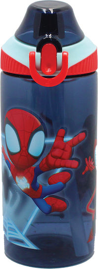 Gim Spidey Spidey Пластмасова Детска Бутилка За Вода със Сламка Многоцветна 450ml