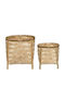 Plant Pots Set 2 Pieces 07.185442 21x21x23cm/26x26x28cm Natural Bamboo