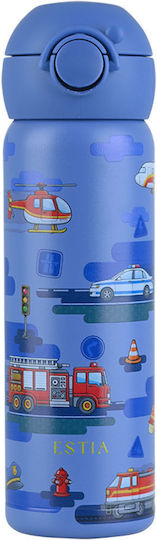 Estia Wonder Bottle Save The Aegean Ανοξείδωτο Παιδικό Παγούρι Θερμός με Καλαμάκι Non Spill City Hereos 500ml