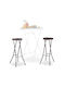 Scaun Metalic De Bar De Exterior Maro Închis 2 Buc 29x29x80cm