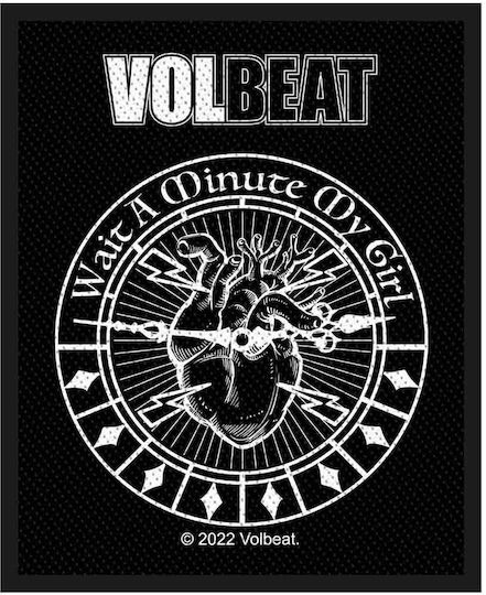 Rock Off Volbeat Wait A Minute My Girl Fabric Sewing Sign 10x8cm