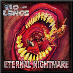 Rock Off Violence Eternal Nightmare Fabric Sewing Sign 10x10cm