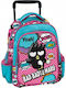 Graffiti School Bag Trolley Kindergarten with Water Bottle Holder Multicolour 24 x 11 x 30cm