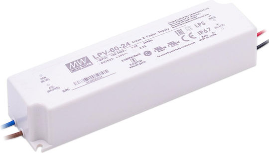 Mean Well LED Power Supply Waterproof IP67 Power 60W with Output Voltage 24V
