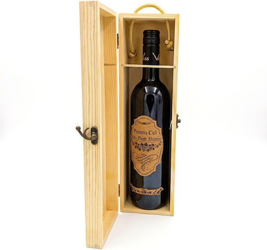 Premium Red Wine Package " Best Grandfather" In Engraved Wooden Box Manor Illustration