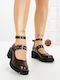 Pumps mit Mittelhohem Braun Absatz