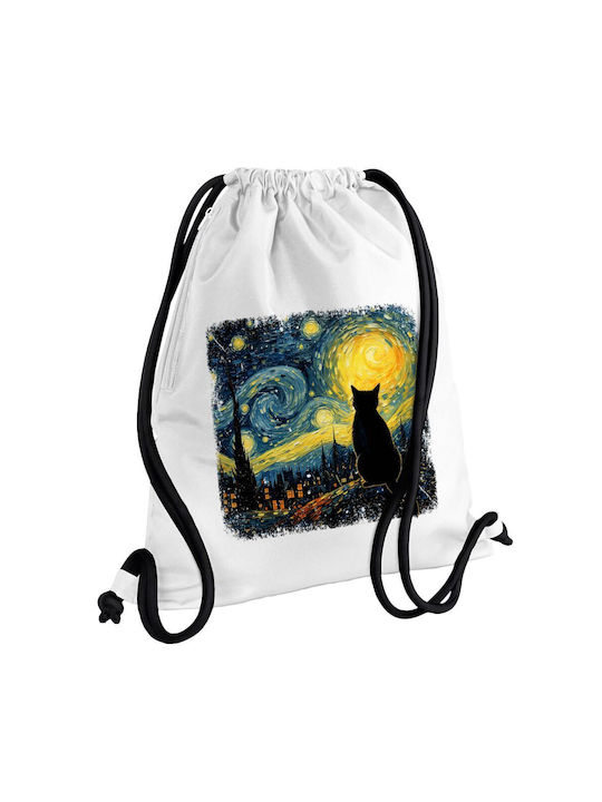 Koupakoupa Starry Night Cat KP 34600 Gymbag BB Weiß Sporttaschen