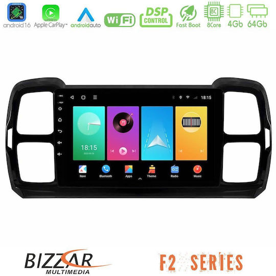 Bizzar Auto-Audiosystem für Citroen DS5 2017-2021 Bluetooth USB Eingebautes Wi-Fi GPS Apple CarPlay Android Auto mit 9 Zoll Touchscreen