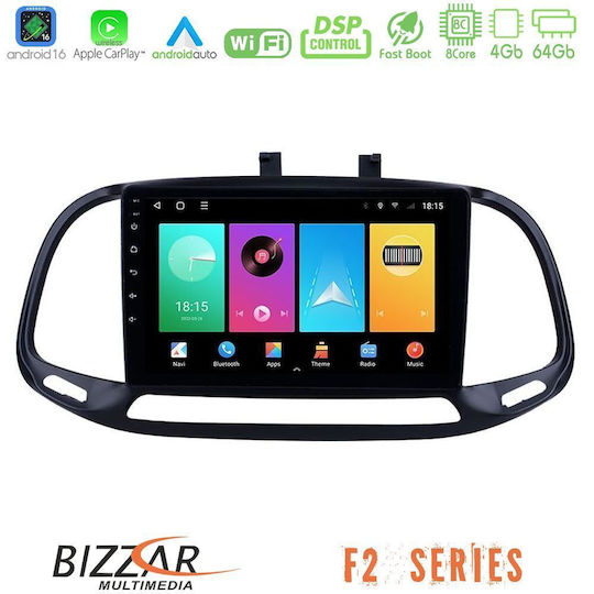 Bizzar Ηχοσύστημα Αυτοκινήτου για Fiat Doblo 2015-2022 (Bluetooth/USB/WiFi/GPS/Apple-Carplay/Android-Auto) με Οθόνη Αφής 9"