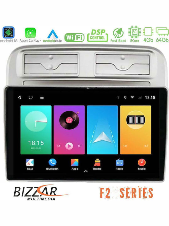 Bizzar Car Audio System for Fiat Grande Punto 2006-2011 Bluetooth USB WiFi GPS Apple CarPlay Android Auto with 9" Touch Screen