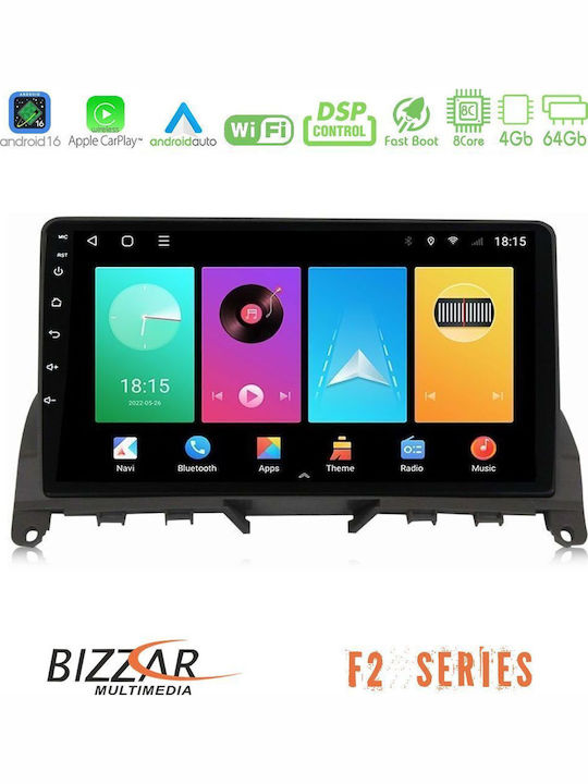 Bizzar Car Audio System for Mercedes-Benz C Class 2008-2011 Bluetooth USB WiFi GPS Apple CarPlay Android Auto with 9" Touch Screen