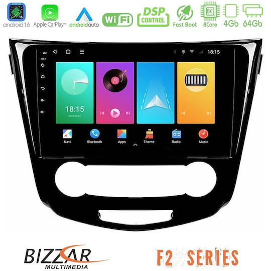 Bizzar Car Audio System for Nissan Qashqai / X-Trail with A/C (Bluetooth/USB/WiFi/GPS/Apple CarPlay/Android Auto) with 10" Touch Screen