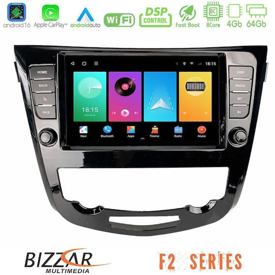 Bizzar Ηχοσύστημα Αυτοκινήτου για Nissan Qashqai / X-Trail με A/C (Bluetooth/USB/WiFi/GPS/Apple-Carplay/Android-Auto) με Οθόνη Αφής 9"