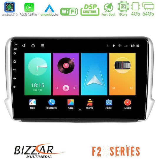 Bizzar Car Audio System for Peugeot 208 / 2008 2008 (Bluetooth/USB/WiFi/GPS/Apple CarPlay/Android Auto) with 10" Touch Screen
