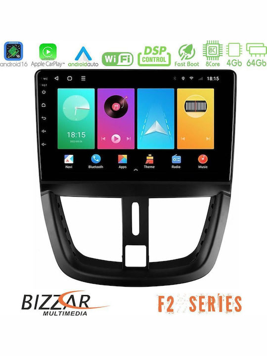 Bizzar Car Audio System for Peugeot 207 2006-2012 Bluetooth USB WiFi GPS Apple CarPlay Android Auto with 9" Touch Screen