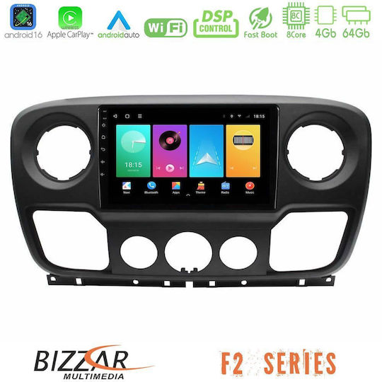 Bizzar Ηχοσύστημα Αυτοκινήτου για Opel Movano Renault Master Nissan NV400 (Bluetooth/USB/WiFi/GPS/Apple-Carplay/Android-Auto) με Οθόνη Αφής 10"