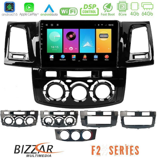 Bizzar Ηχοσύστημα Αυτοκινήτου για Toyota Hilux 2007-2016 (Bluetooth/USB/WiFi/GPS/Apple-Carplay/Android-Auto) με Οθόνη Αφής 9"