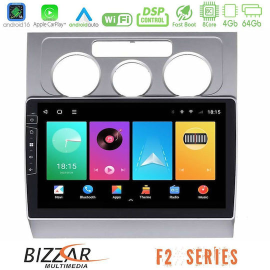 Bizzar Car Audio System for Volkswagen Touran 2003-2011 Bluetooth USB WiFi GPS Apple CarPlay Android Auto with 10" Touch Screen