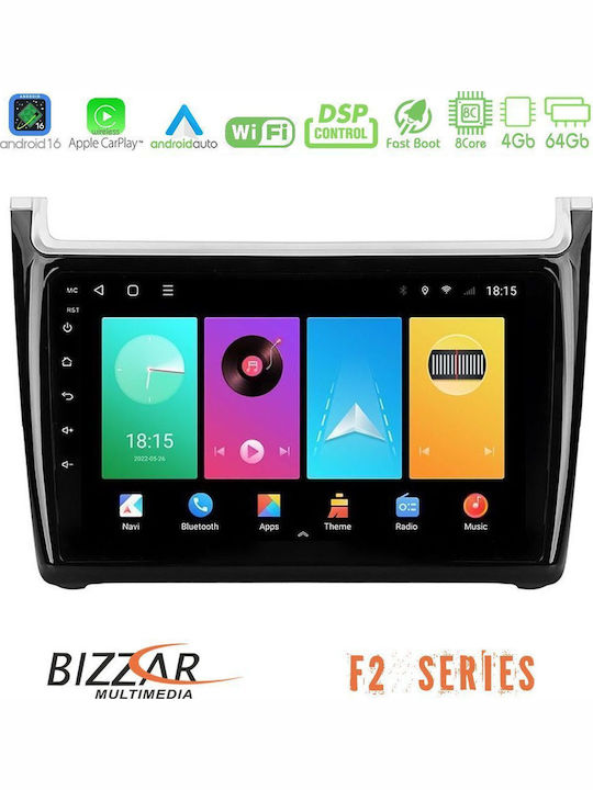 Bizzar Car Audio System for Volkswagen Polo Bluetooth USB WiFi GPS Apple CarPlay Android Auto with 9" Touch Screen