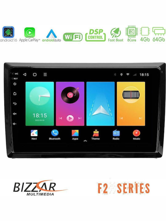 Bizzar Auto-Audiosystem für Volkswagen Käfer mit Touchscreen 9" Bluetooth USB WiFi GPS Apple CarPlay Android Auto