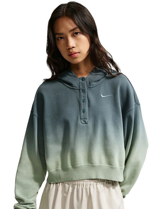 Nike Phoenix Hanorac lung de damă cu glugă Green