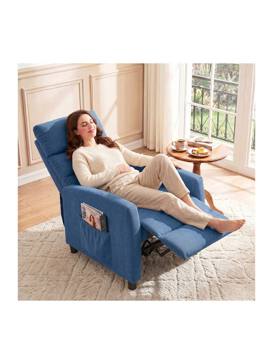 Relax Massage Armchair with Footstool Dark Blue...
