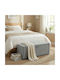 Footstool with Storage Space Upholstered with Fabric Light Grey