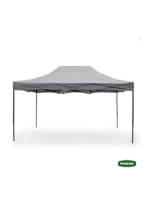 Grasher Zusammenklappbares Garten Gazebo Grau 3x4.5m