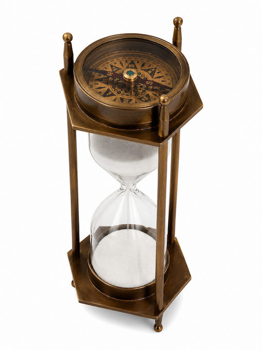 Dekorative Sanduhr Kompass Antik Bronze 7x1,8cm Navigation