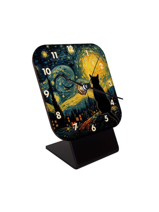 Koupakoupa Starry Night Cat Wooden Tabletop Clo...