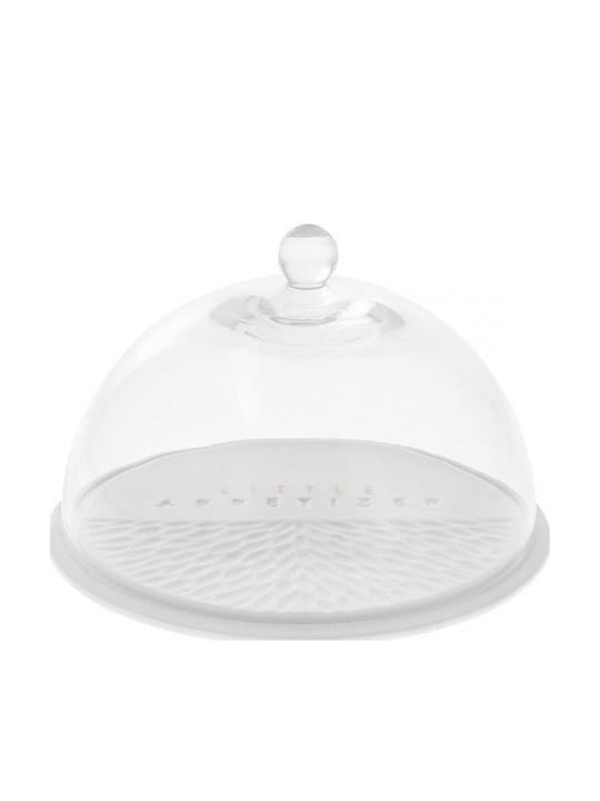 Raeder Porcelain Cake Stand with Lid Grey 14.5x14.5x9.5cm