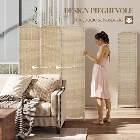 HomCom Paravan Decorativ Pliabil Din Lemn 135x180cm