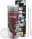 Koupakoupa Spiderman The Amazing Handled Thermos Stainless Steel BPA Free 600ml Silver with Straw and Handle