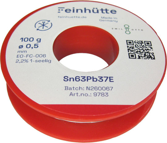 Feinhutte SN63/Pb37 Καλάι Κόλλησης με Μόλυβδο 0.5mm 100gr
