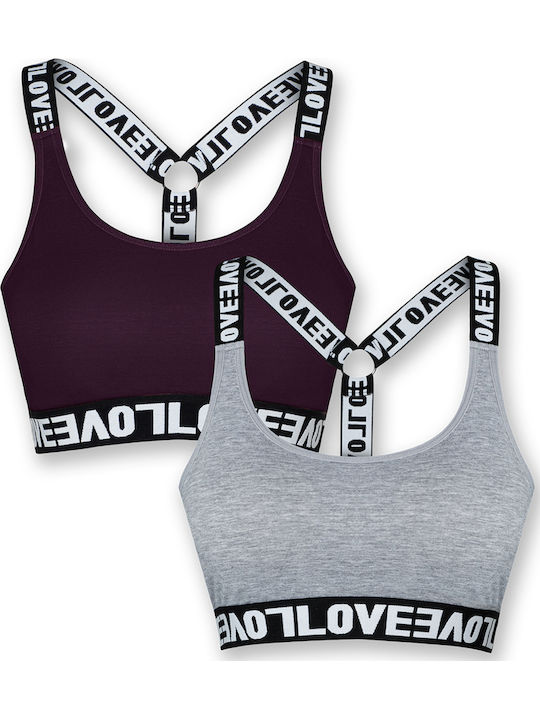 Women's Athletic Sports Bra Grey