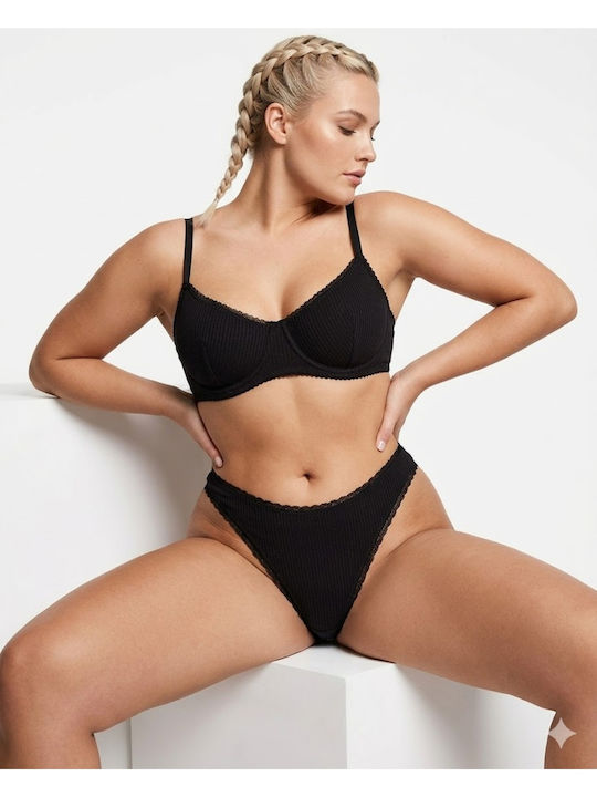 Set Lenjerie Intimă Sutien Cu Slip Negru